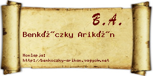 Benkóczky Arikán névjegykártya